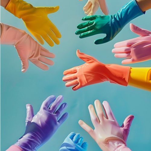 Colorful Gloves and Connected Hands